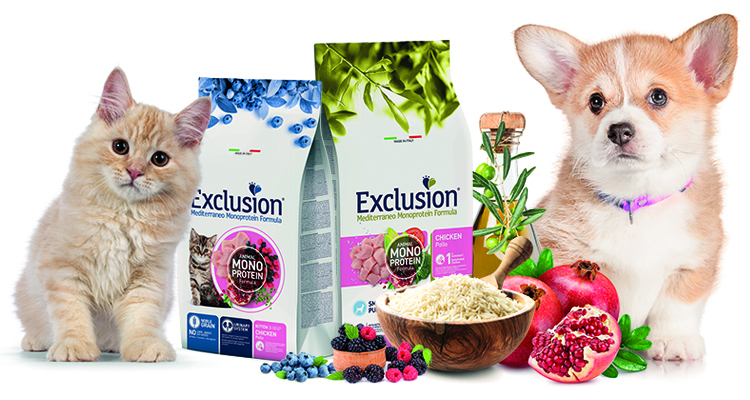 Exclusion Mediterraneo alimenti per cuccioli e gattini